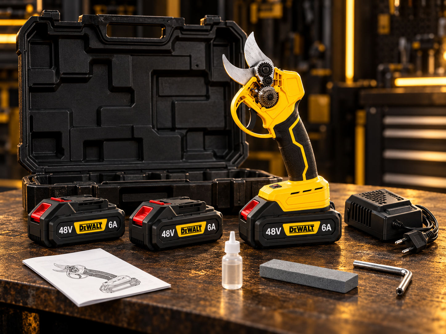 Повна комплектація секатора DeWALT