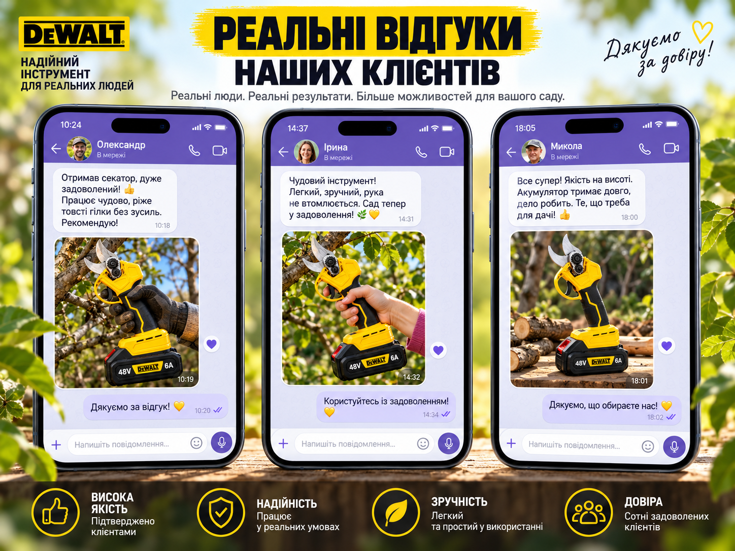 Відгуки покупців у стилі Viber